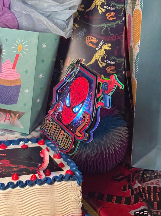 Spider theme light up cake topper (man)