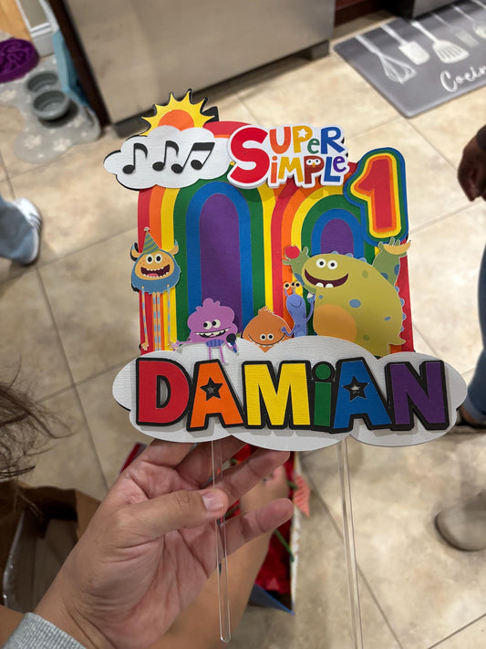 Super songs (simple) birthday cake topper