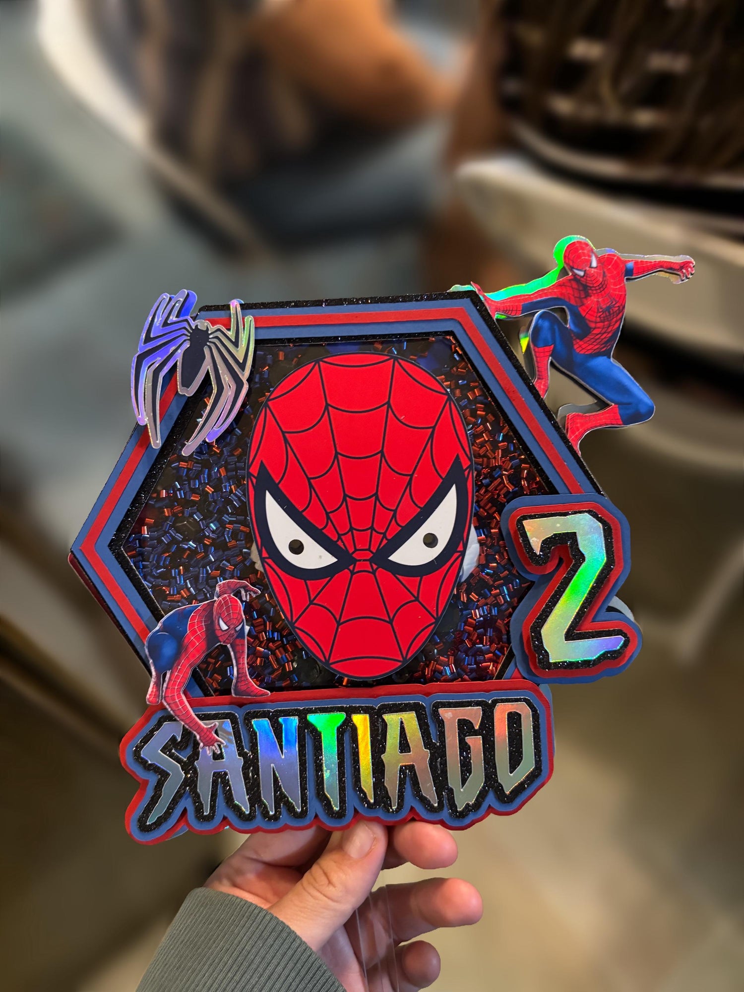 Spider theme light up cake topper (man)