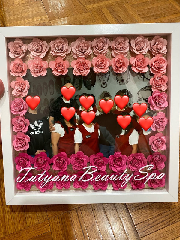 Personalized Flower Shadowbox, Photo Display Gift